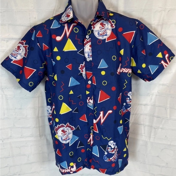 Nashville Sounds Baseball Decades Button Down Top Shirt Adult M SGA Brewers 2000 - Picture 1 of 15